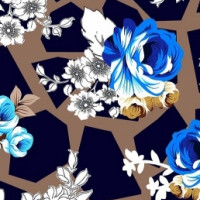 Полотно трикотажное Кулирка 30/1 набивная в рулоне  в Новосибирске